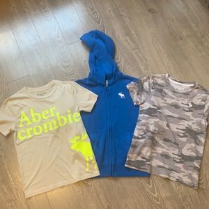 2 Tshirts and a zip up hoodie Abercrombie kids